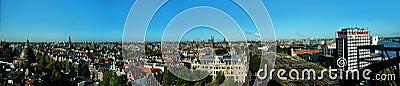 Panoramic view of old city, amsterdam Editorial Stock Photo